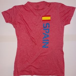 CitySports SPAIN Women's relaxed fit crew neck tee Heather Red super Soft sz M